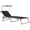 Day and Night - Day and Night Folding Lounger with Aluminum and Black Textilene Roof