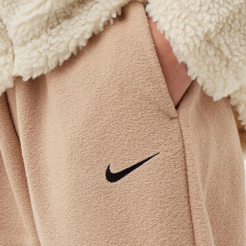 Nike Спортивные брюки с однотонным логотипом и манжетами на завязках, женские низы, коричневые DD5110-200