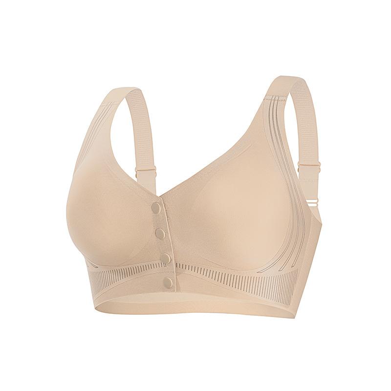 Fashion and Creativity, Seamless Front Buckle Underwear, Women's Strong Support, No Running Cup, No Steel Ring, Large Size Bra