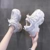 Fashion Chunky Women's Sneakers Internal Increase Leather Casual White Ladies Shoes Trainer Platform Sneaker Womens Zapatillas Mujer2024
