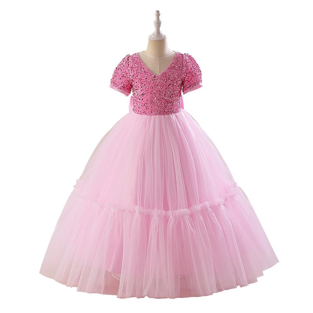 Подарочное рождественское платье принцессы для девочек, детский костюм с длинными рукавами и блестками, свадебные вечерние детские платья для девочек на день рождения