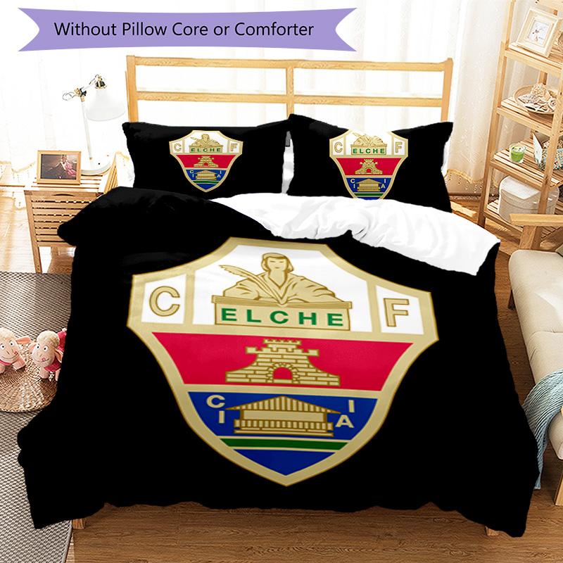 Elche club Pattern Bedding,Quilt Set Quilt Cover Pillowcase Home Birthday Gift (1*duvet cover+2*pillowcase,without core)