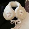 Neck String Pink Bunny Puppy Mittens Fleece Lined Thick Warm Gloves  Cold Weather