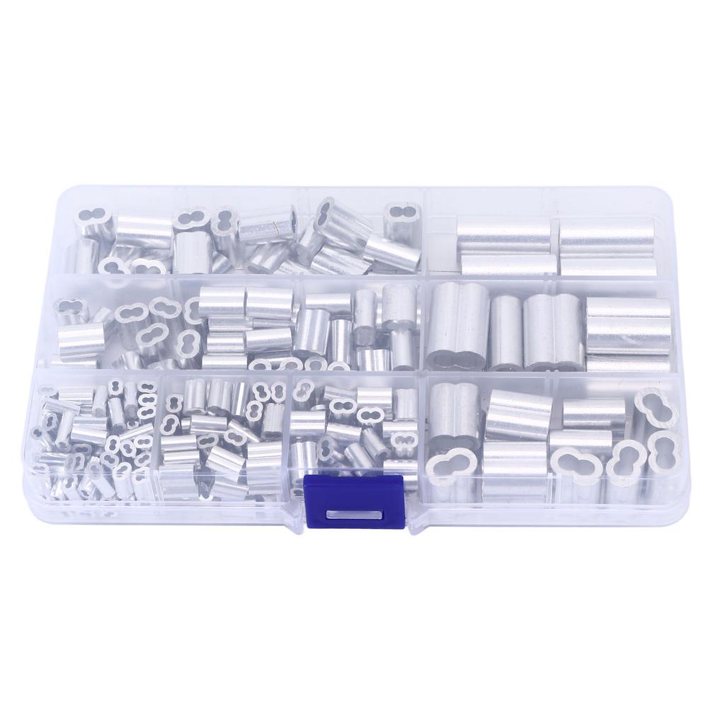 250 шт./набор алюминиевых кабельных наконечников 8 отверстий двухствольные обжимные петли-гильзы для троса для RV