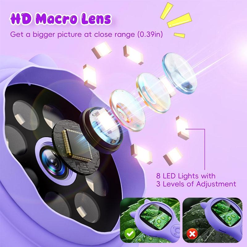Ручной цифровой микроскоп 500X USB Поддерживает память 64 ГБ Насекомое Монета Лупа Портативные микроскопы Детская развивающая игрушка