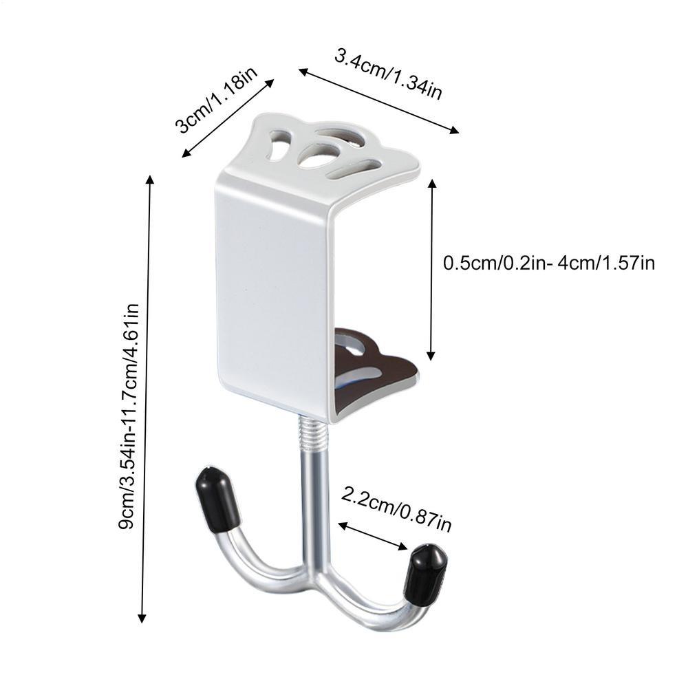 Adjustable Desk Side Hook Double Hooks Handbag Rack New Backpack Holder