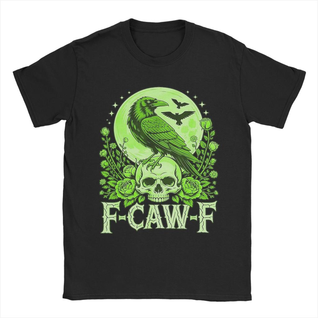 Мужские футболки Black Crow F Caw F F-Caw-F Птица Хлопковая одежда Забавные Футболки с коротким рукавом и круглым вырезом Футболки больших размеров