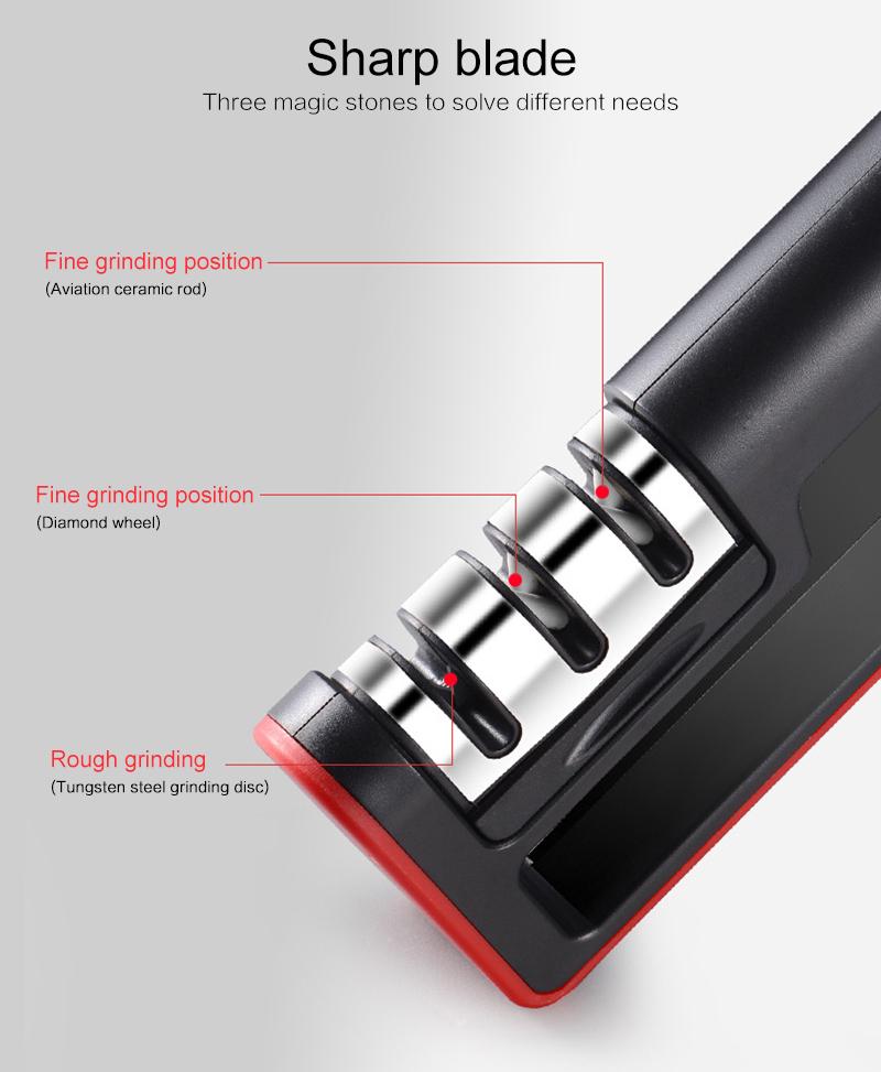 1PC 3 Stages Knife Sharpener Kitchen Sharpening Stone Tungsten Steel and Ceramic Kitchen Knives Accessories