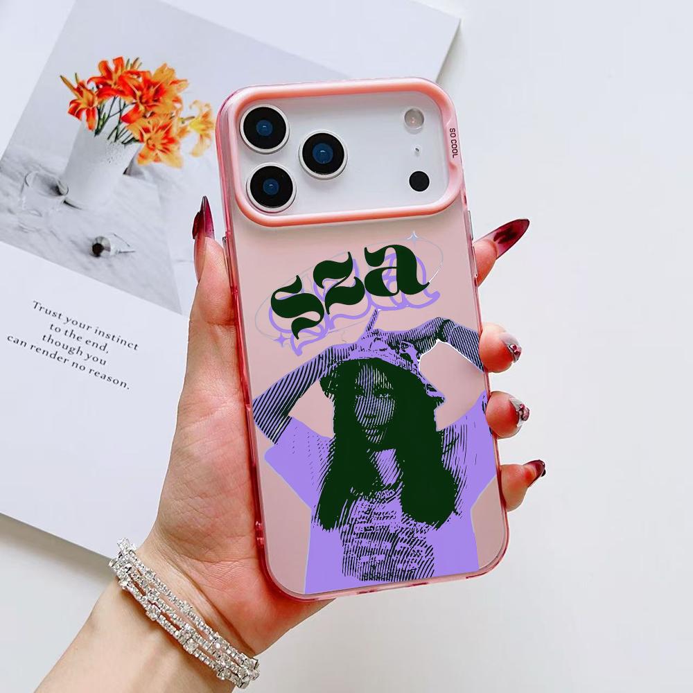 Чехол для телефона Saturn Singer S-SZA для iPhone 17 16 15 14 13 12 11 Pro Max Air Матовый Лазерный Аврора Ударопрочный Funda