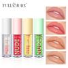 4 шт. Набор масел для губ Warm Fruit Lip Oil, Mirror Water Light Lip Glaze Clear Moisturizing Moisturizing Care Lip Enlarging
