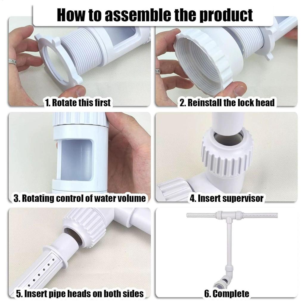 Фонтан для бассейна, фонтан-разбрызгиватель для бассейна, светящийся в темноте, с двумя форсунками высокого давления, охладитель, регулируемая высота распыления.