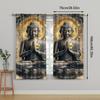 2Pc Buddha Printed Curtains Polyester Classic Style For Home Decor Window Treatment For Bedroom Office Kitchen Living Room And