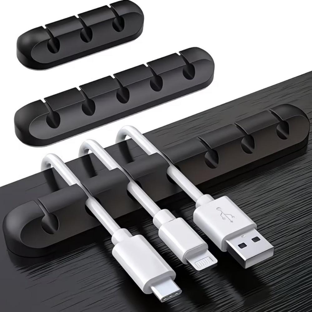 Органайзер для кабелей и проводов на 3/5/7 отверстий, силиконовый намотчик USB-кабеля, зажимы для управления, самоклеящийся, для мыши, клавиатуры, гарнитуры