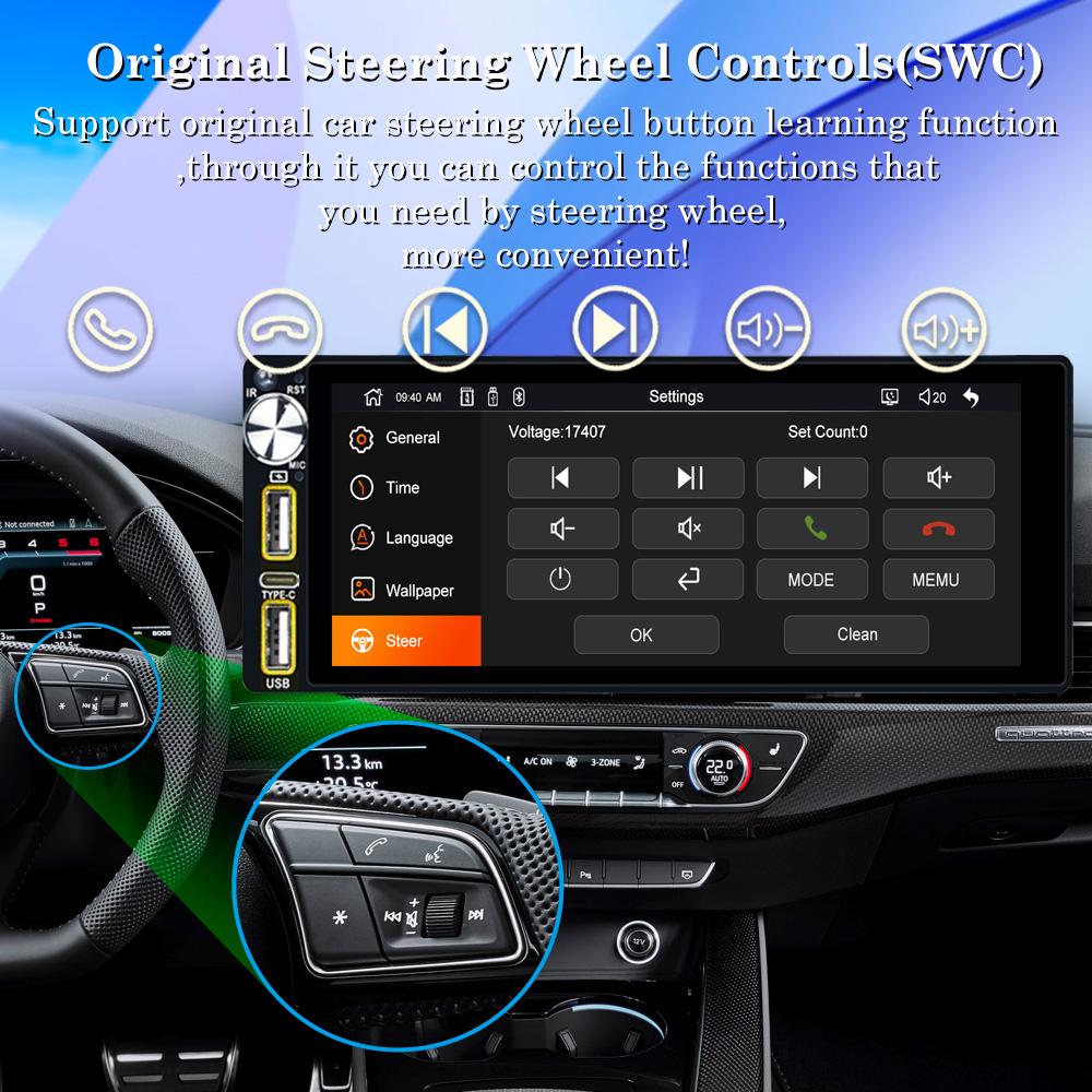 Reakosound 1 Din Car MP5/MP3 Player with 6.86 Inch Touch Screen Carplay Bluetooth FM Radio Rear View Camera