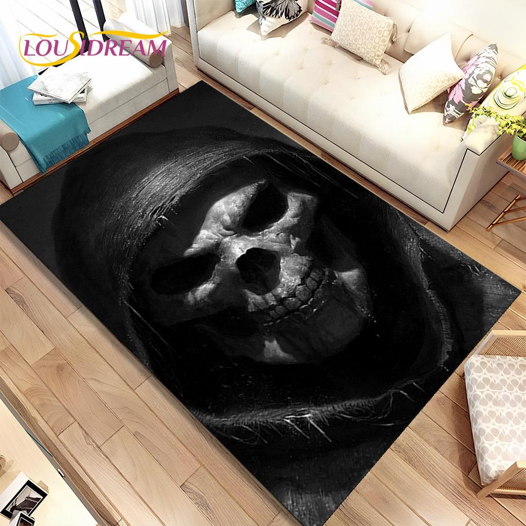 3D Готический Ужас Призрак Череп Коврик, ковер для дома Гостиная Спальня Диван Коврик Кухонный Декор, детские игры Нескользящий напольный коврик