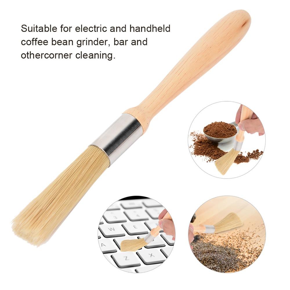 Wooden Handle Coffee Machine Cleaning Brush Grinding Mill Powder Brush For Coffee Grinder