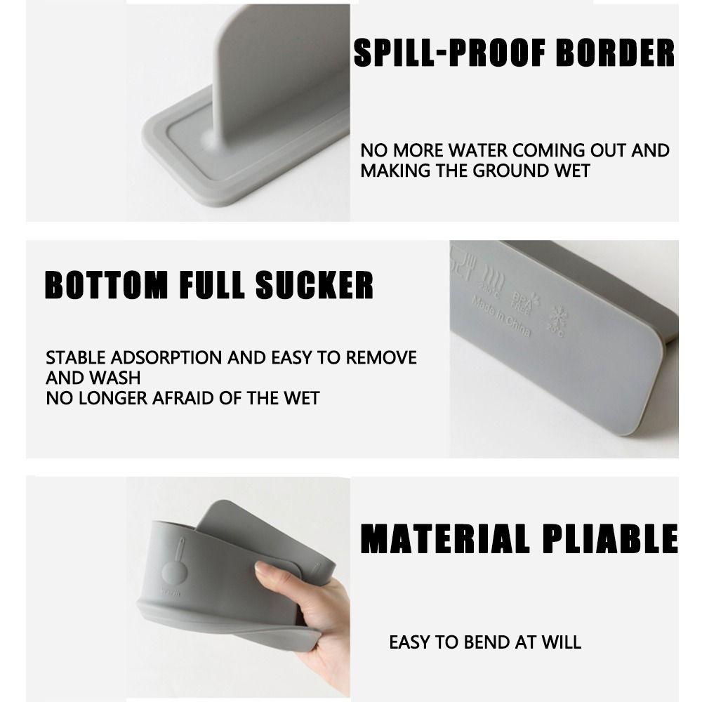Suction Cup Base Silicone Water Baffle Soft Sink Flap Block  Kitchen Countertop