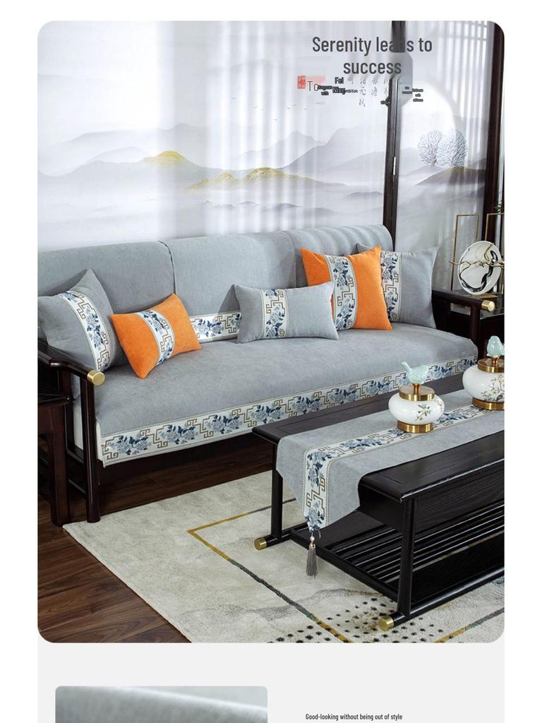 Универсальный нескользящий чехол для дивана из шенилла на все сезоны - Высококачественная подушка из массива дерева и палисандра