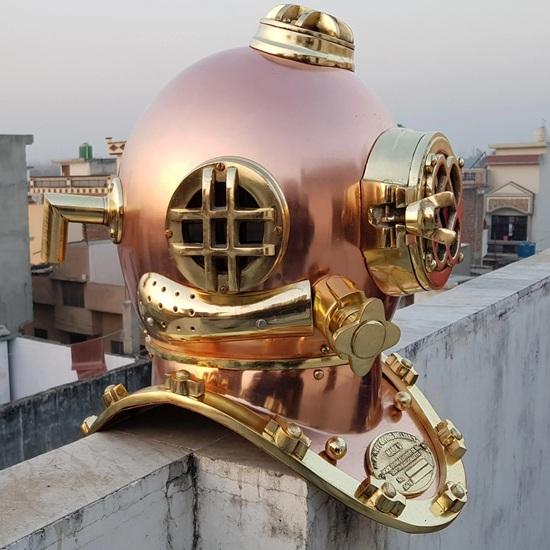 45,72 см Boston Scuba Diving Helmet US Navy Mark V Deep Sea Diving Divers Helmet Copper Brass Diving Helmet Gift