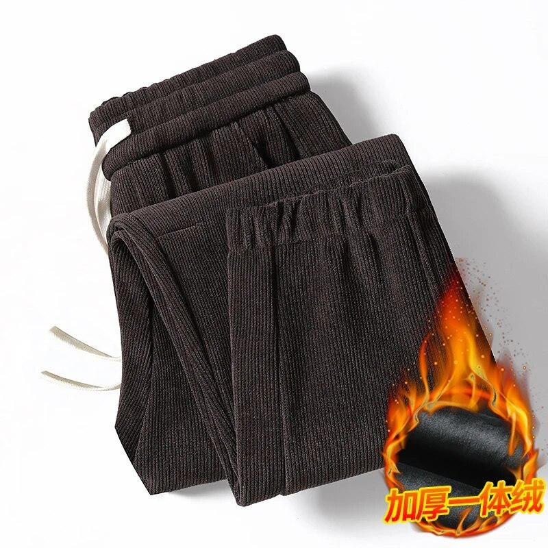 Зимние утепленные флисовые спортивные штаны больших размеров 9xl, мужские вельветовые джоггеры, спортивная одежда, повседневные спортивные штаны 6xl 7xl 8xl