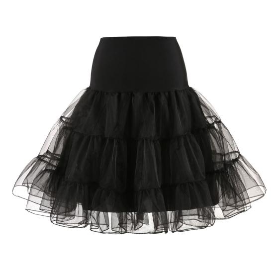 Женская летняя тюлевая юбка, винтажная однотонная юбка-трапеция с высокой талией, гладкая юбка с внутренним слоем, украшение для вечеринки