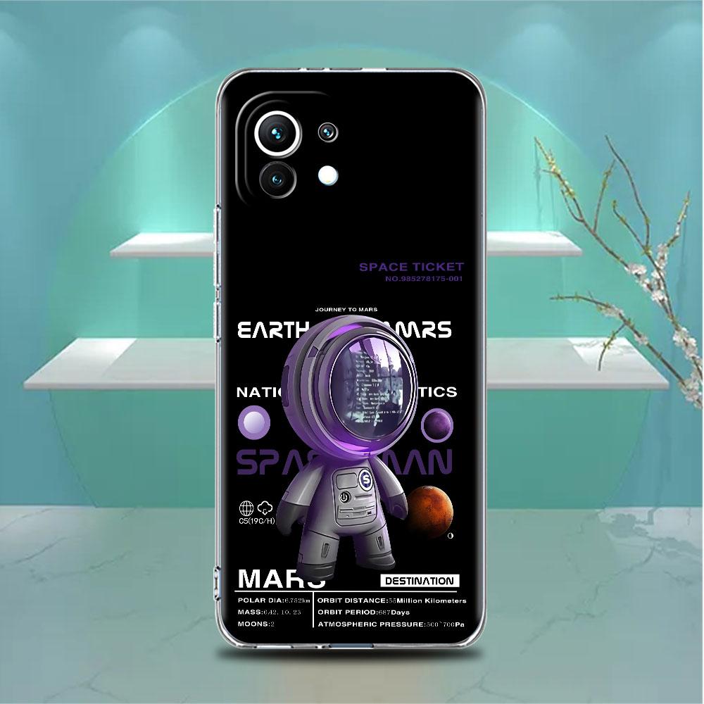 Роскошный прозрачный чехол с астронавтом для Xiaomi Mi Poco X3 NFC M3 Pro F3 F1 11 Lite 12 Note 10 11T 9T, прозрачный чехол для телефона