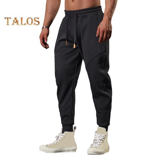 Весна Осень Мужские Брюки Свободные Эластичные Затягивающиеся Шнурок Карманы С Лентой На Щиколотке Однотонные Лоскутные Спортивные Брюки Повседневная Одежда Шаровары