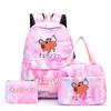 3Pcs/Set Chainsaw Man Kawaii Casual School Bag Colorful Backpack Set Girl with Lunch Bag for Women Student Teenager Rucksack Pencil Case