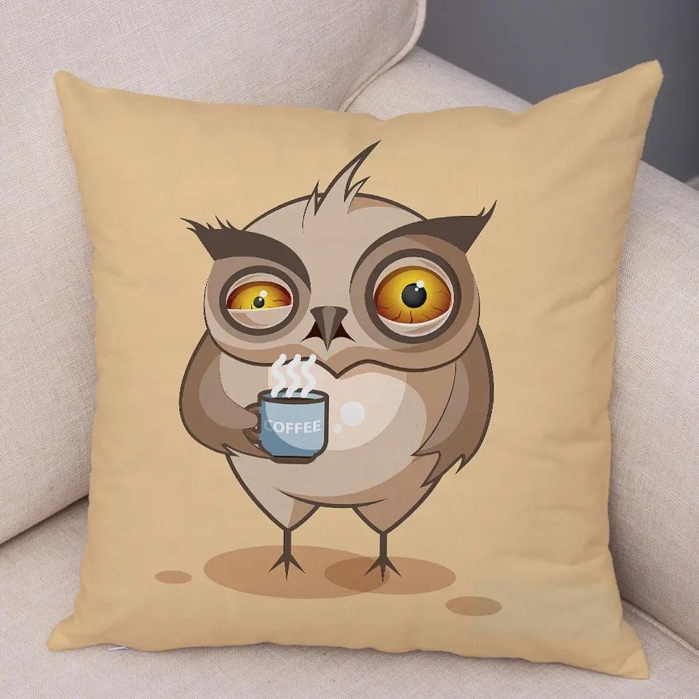 Милая мультяшная сова наволочка для кабинета офисная гостиная домашняя наволочка украшения для автомобиля