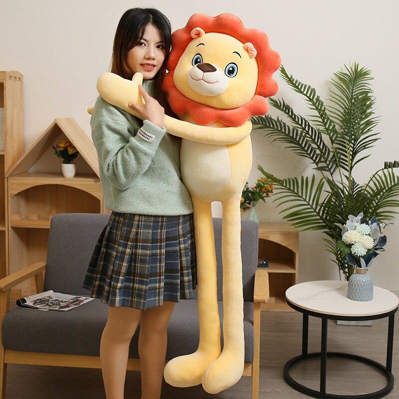 50 /130cm Cute Large Hanging Hook And Loop Hand Monkey Plush Toys Stuffed Lion Tiger Animal Knitted Boys Baby Doll Birthday Gift