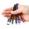 4-in-1 USB Cable Iphone Lightning 2 x USBC microUSB Nylon Braided 35A 12m Black