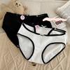 Pure Cotton Fake Two Threaded Panties Antibacterial Mid Waist Pure Desire Seamless Breathable Women's Triangle Panties