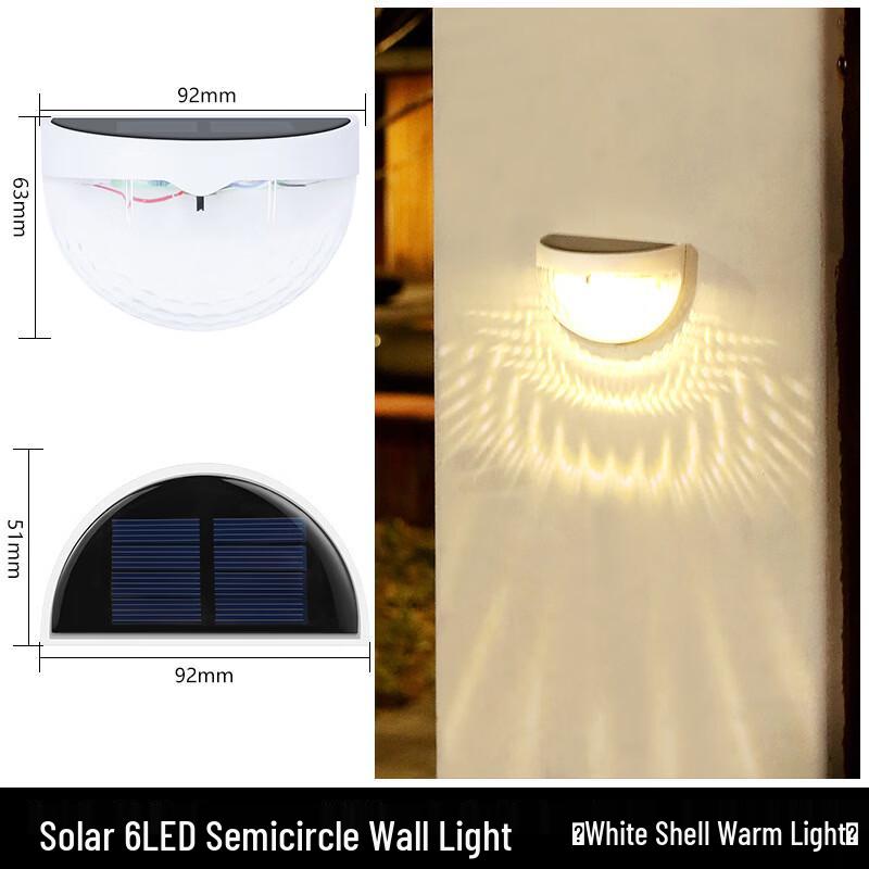 Lishi Outdoor Solar Half-Round LED Wall Lights (2-Pack)