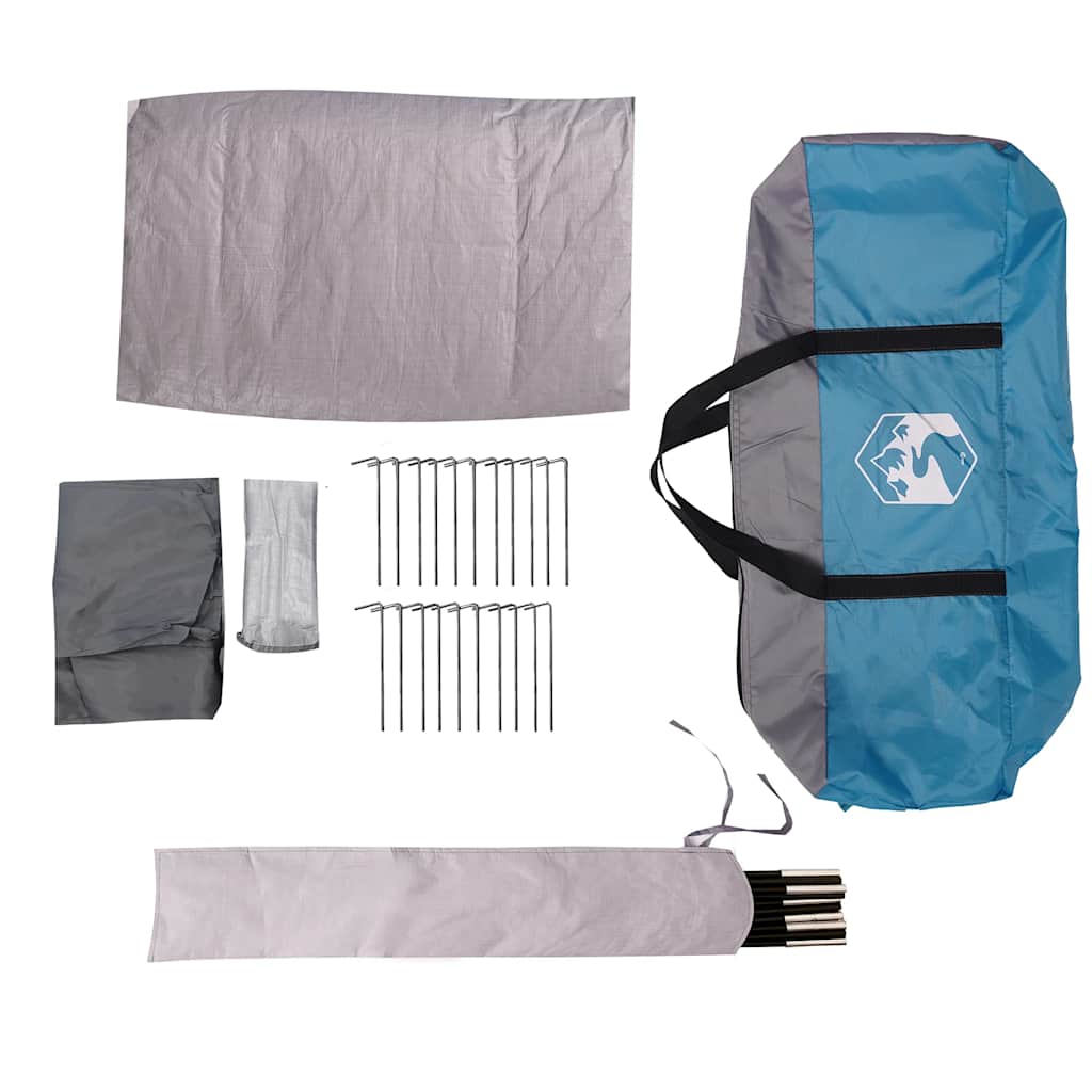Tunnel Family Tent for 7 People Blue Waterproof