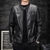 New Velvet Leather Jacket, Wire PU Leather, Men's Autumn and Winter Leather Jacket, Motorcycle Jacket, Stand Collar, Fashionable