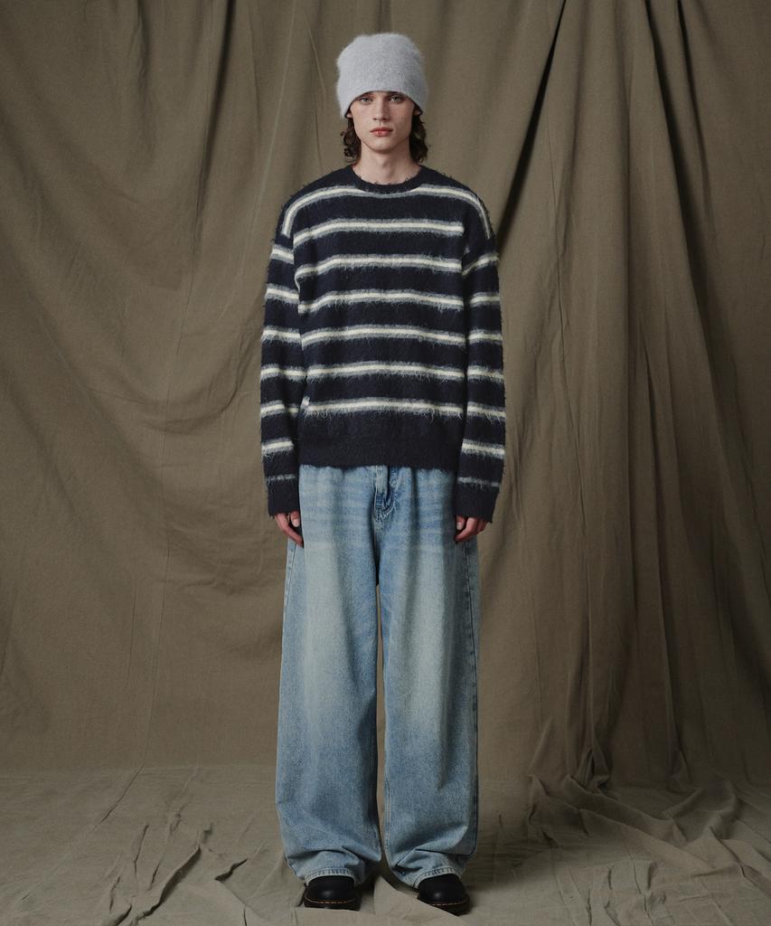 GLW Striped Brushed Knit Navy
