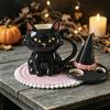 Ceramic Black Cat Mug Witch Hat Lid Coffee Cup Cute Halloween Tea Water Drinkware Home Dorm Party Gift for Women Cat Lovers