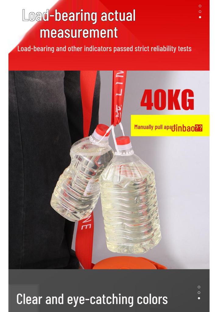 Reflective Retractable Construction Warning Tape, 20-100m Thickened Canvas Isolation Belt