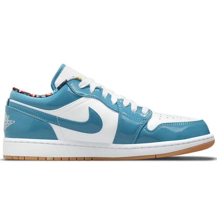 Мужские кроссовки Air Jordan 1 Low Barcelona белые Cyber-Teal DC6991-400