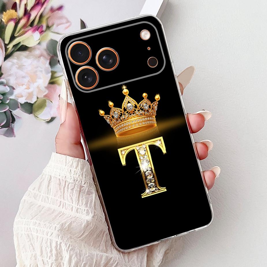 Чехол для Apple iPhone 17 Pro Max Новый Чехол с Буквами Короны Мягкий Тонкий Чехол для Телефона Для iPhone 17 Air iPhone17 Pro Max Задняя Крышка Сумки