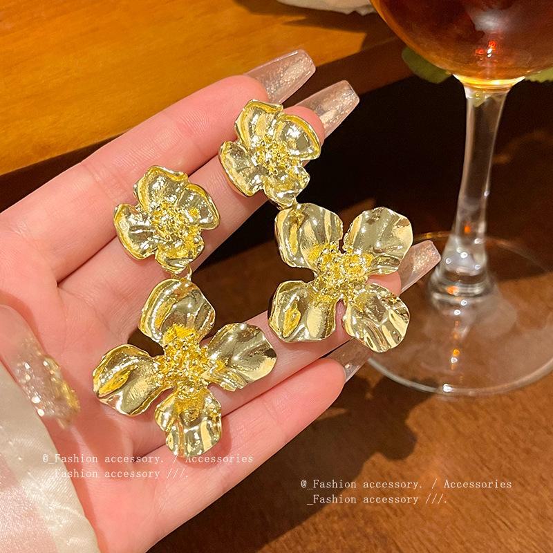 Серьги-цветы из высококачественного металла с иглой из серебра 925 пробы для женщин — европейский и американский холодный стиль