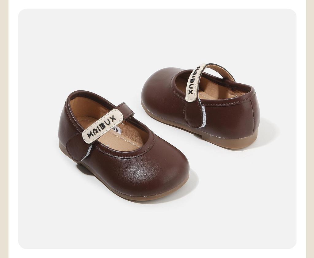Spring 2026 Girl's First Steps Soft Sole Leather Shoes, Korean Style Fashion Princess Shoes.