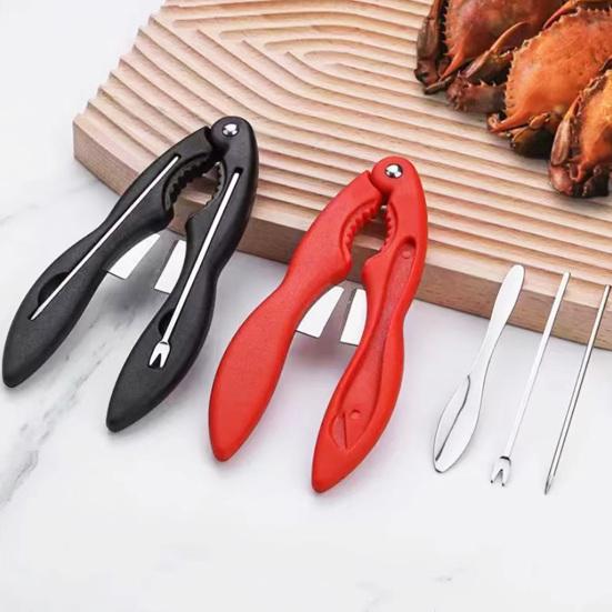 Crab Peeling Tool Efficient Crab Cracker Tool Set Multifunctional Stainless Steel Lobster Cracker for Home Kitchen