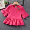 Топ принцессы с рукавами-трубами для девочек на лето с короткими рукавами для девочек Простой и свежий