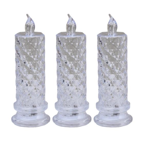 Flameless LED Candles Romantic Battery Operated Fake Pillar Candles for Valentine's Anniversary Wedding Christmas Home Table Decor