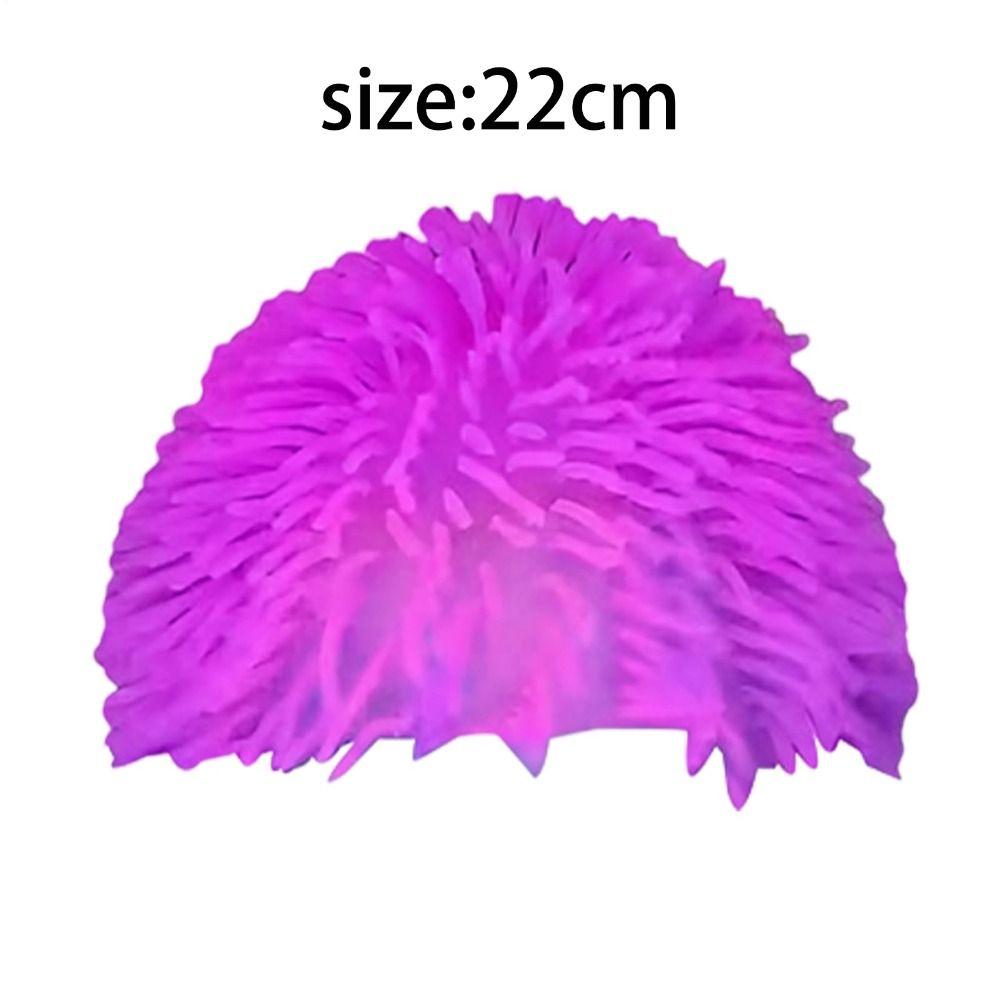 Soft Rubber Long Hair Head Cover Funny Portable Party Hat Gifts Colorful Head Cover