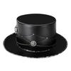 Halloween European And American Punk Plague Doctor Pu Leather Magic Hat, Skull Black Top Hat Female Photo Prop