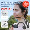 AI Advanced Open Ear Headphones Wireless Bone Conduction Technology 20Hr Battery IPX7 Waterproof Sport Headset with Microphone