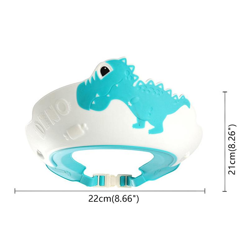 Детская шапочка для шампуня для мытья волос с изображением динозавра, силиконовая защита глаз и ушей