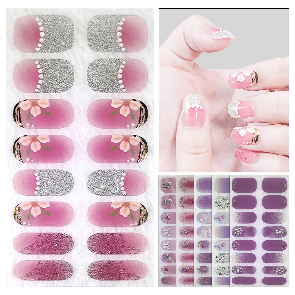 Водостойкая наклейка для дизайна ногтей, 3D лак для ногтей, обертывания, набор гелевых наклеек для ногтей, наклейки для французского маникюра, салон